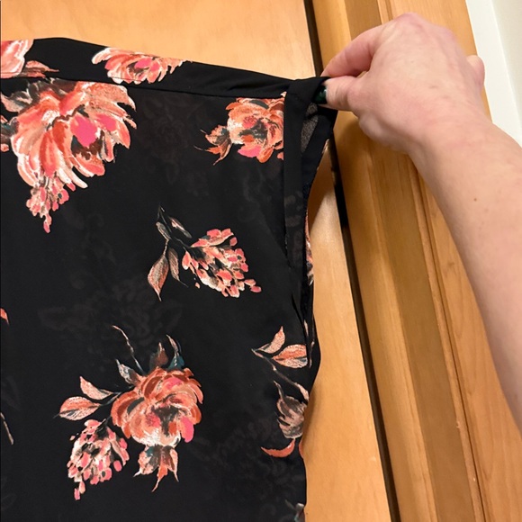 Maurices Black Blouse with Pink Floral Pattern - Picture 4 of 6